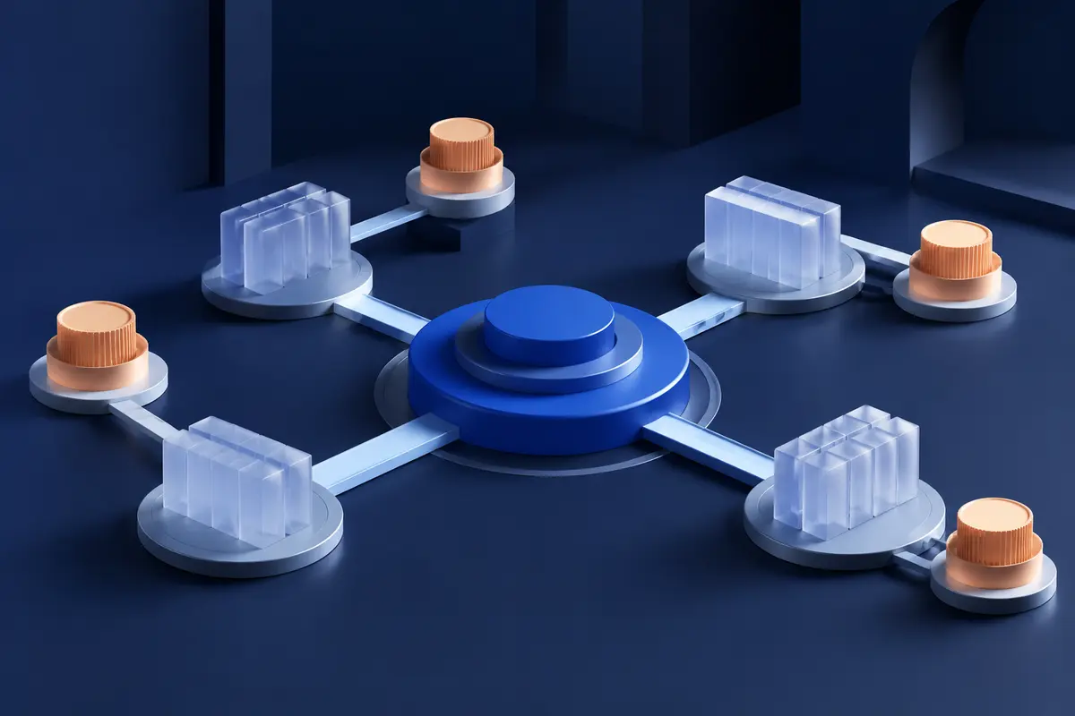 Connected commercial channels branching toward complementary offers